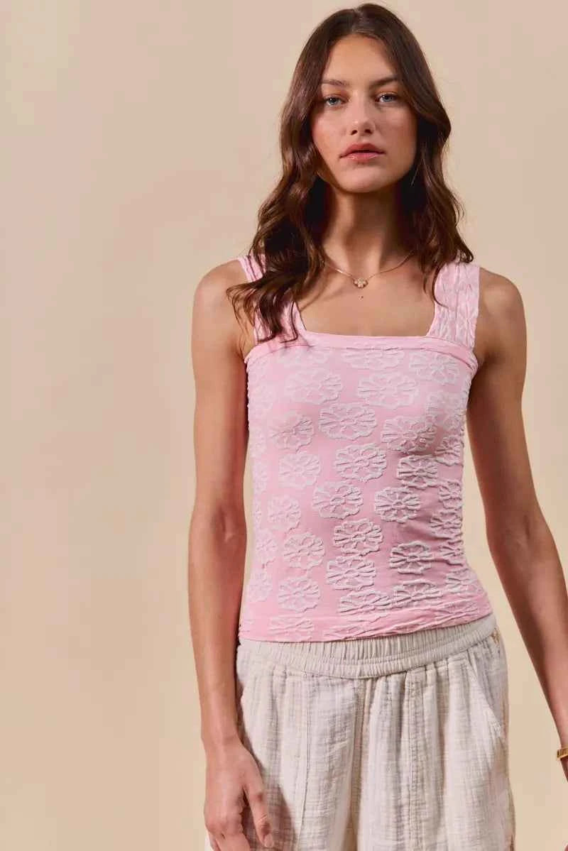 SO ME Two Tone Floral Seamless Tank Top 854e79cdb192490685a7f7a9cbfa04b6-Max-Origin