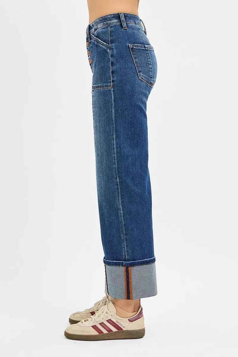 RISEN Full Size High Rise Crop Wide Straight Cuffed Jeans Plus Size 855d2129b6e742c988e6789577e815db-Max-Origin
