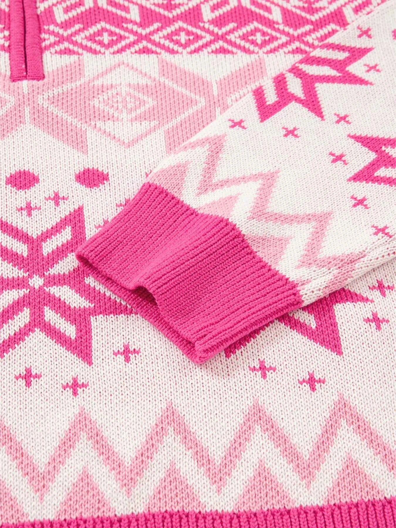 Christmas Snowflake Quarter Zip Collard Sweater 85625937288442b4a48263e7f76ca7e4-Max-Origin