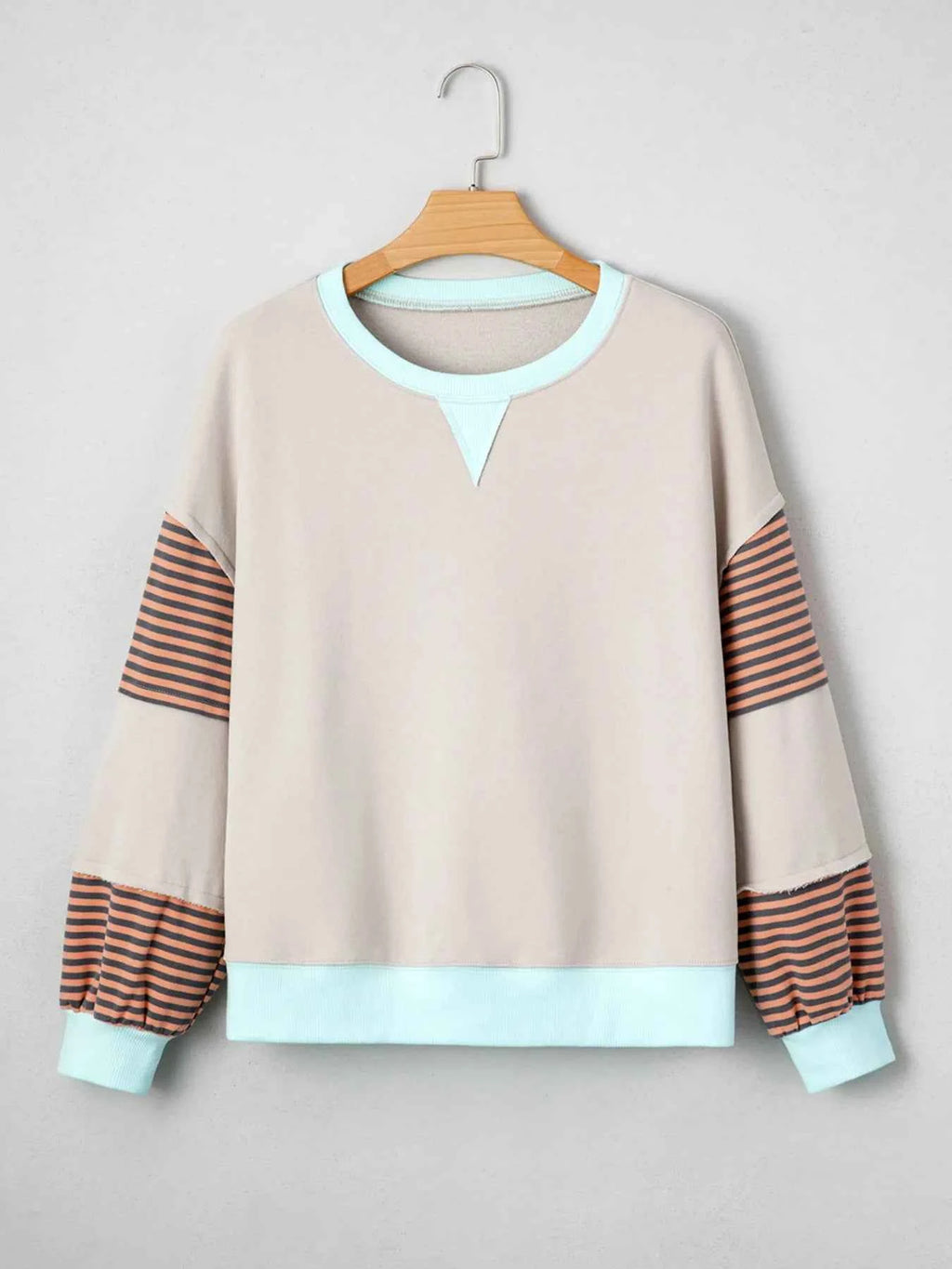 Striped Colorblock Patchwork Drop Shoulder Sweatshirt 85cb3b438e93403ca48f5b6ede1c3ec2-Max-Origin