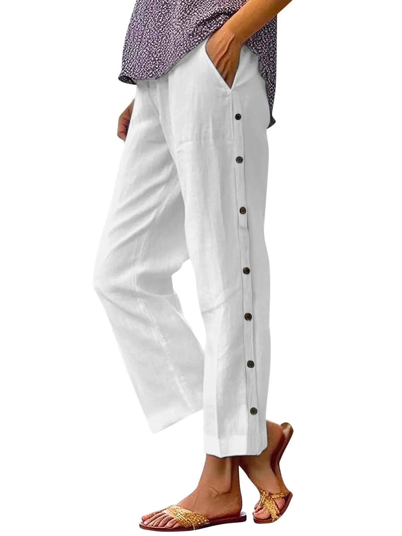 Full Size Side Decor Button Casual Wide Leg Pants Plus Size 85dd24b82f5b4d8d9250affbe5478780-Max-Origin