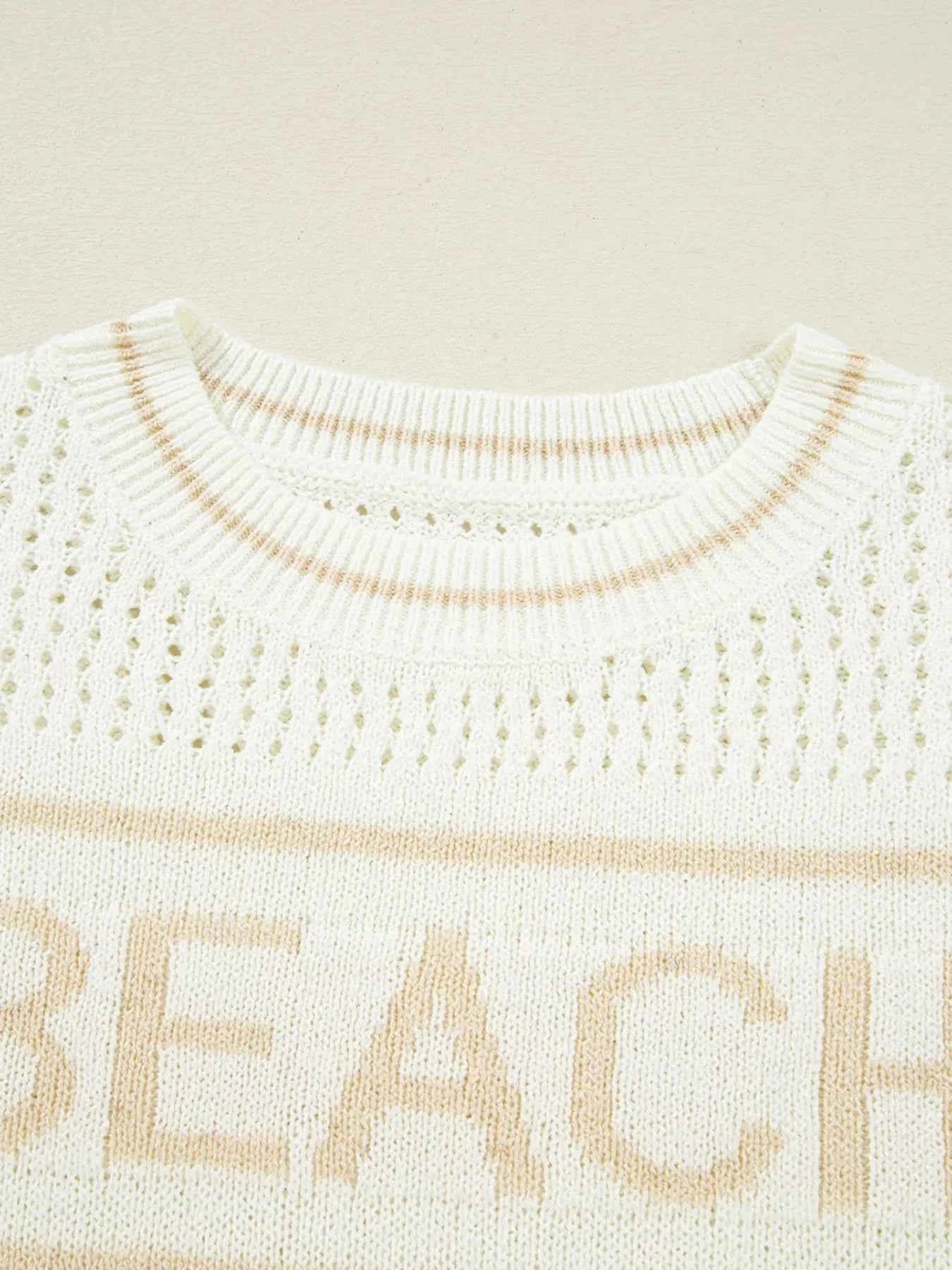 BEACH Hollow Out Knitted Lightweight Dolman Sweater 85e17adf172a4a2d8e74d1bf139352b1-Max-Origin