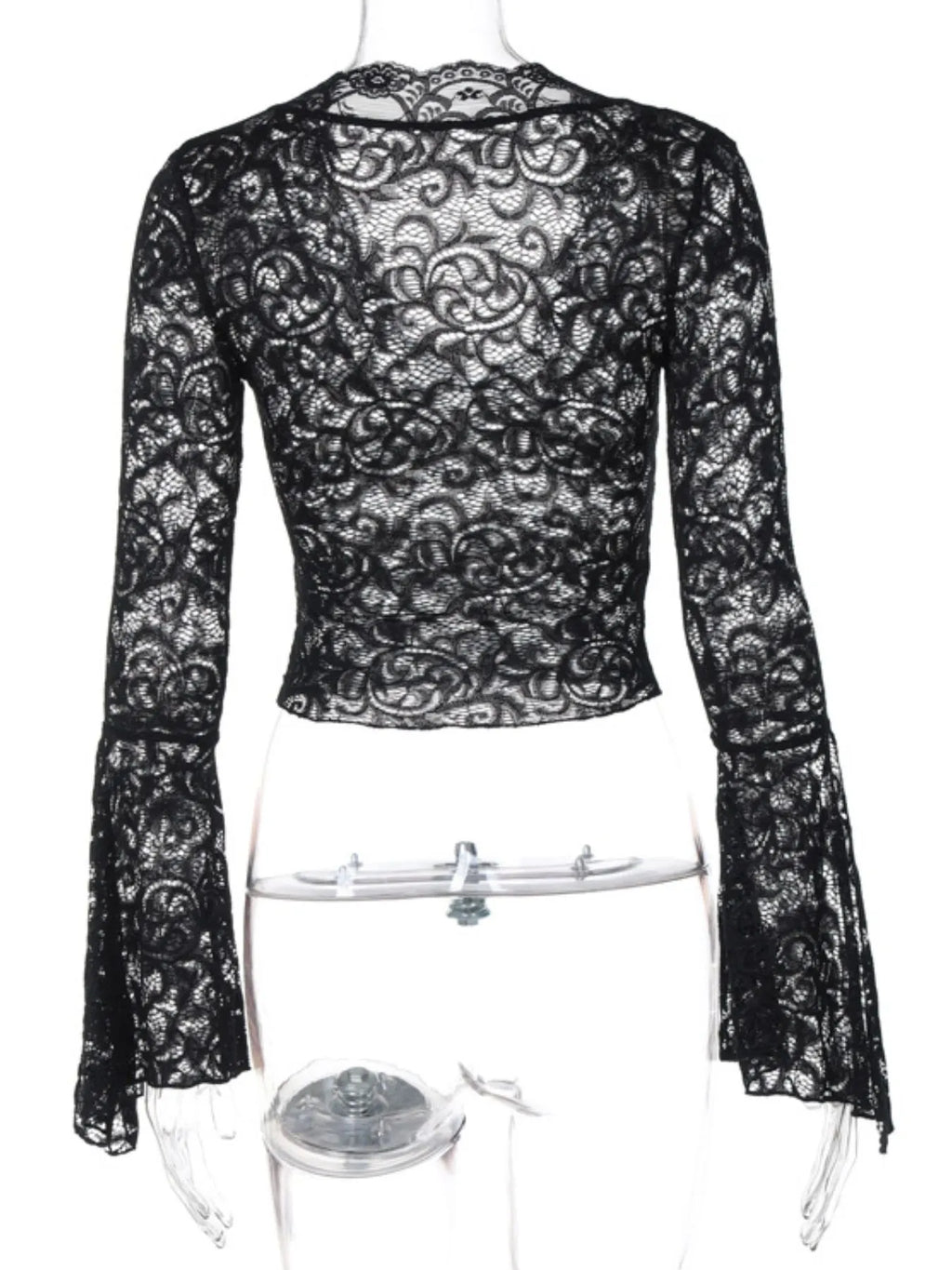 Lace Long Sleeve Deep V-Neck Blouse 85e58aca-9355-4260-93a5-0d22d0dee7bf-Max-Origin