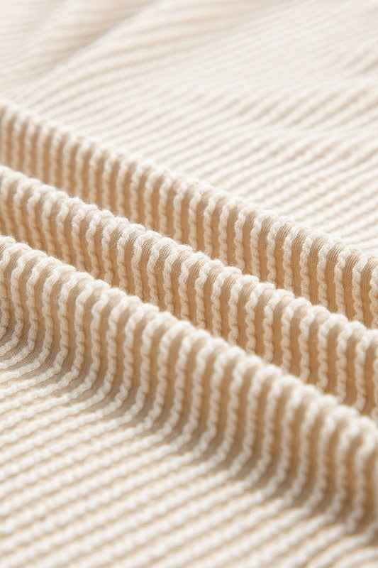 Corded Knit Long Sleeve Top and Shorts Set 862cda57-56c1-40ce-b47d-e5ea3b85efb3