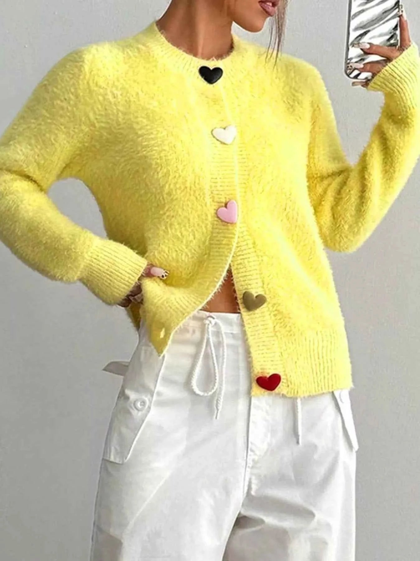 Heart Button Fuzzy Cardigan 8652e8be-f64b-47a2-ba14-60bf4ef0d6fc-Max-Origin
