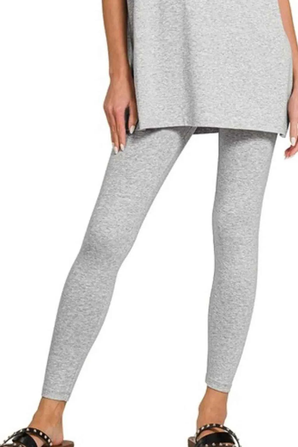 Zenana Cotton Round Neck Top & Legging Set 87066f30-2c41-4c3d-89dc-334038e0b296-Max-Origin