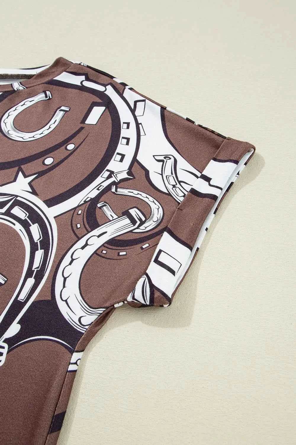 Printed Round Neck Short Sleeve T-Shirt 87134560-0f77-460f-9a60-01a1fb71878e-Max-Origin