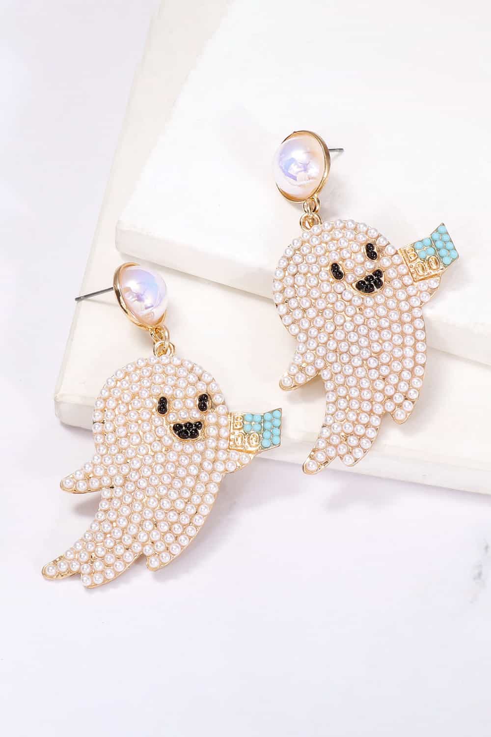 Ghost Shape Synthetic Pearl Dangle Earrings 8724601b68324c2a93299ff5959c7540-Max