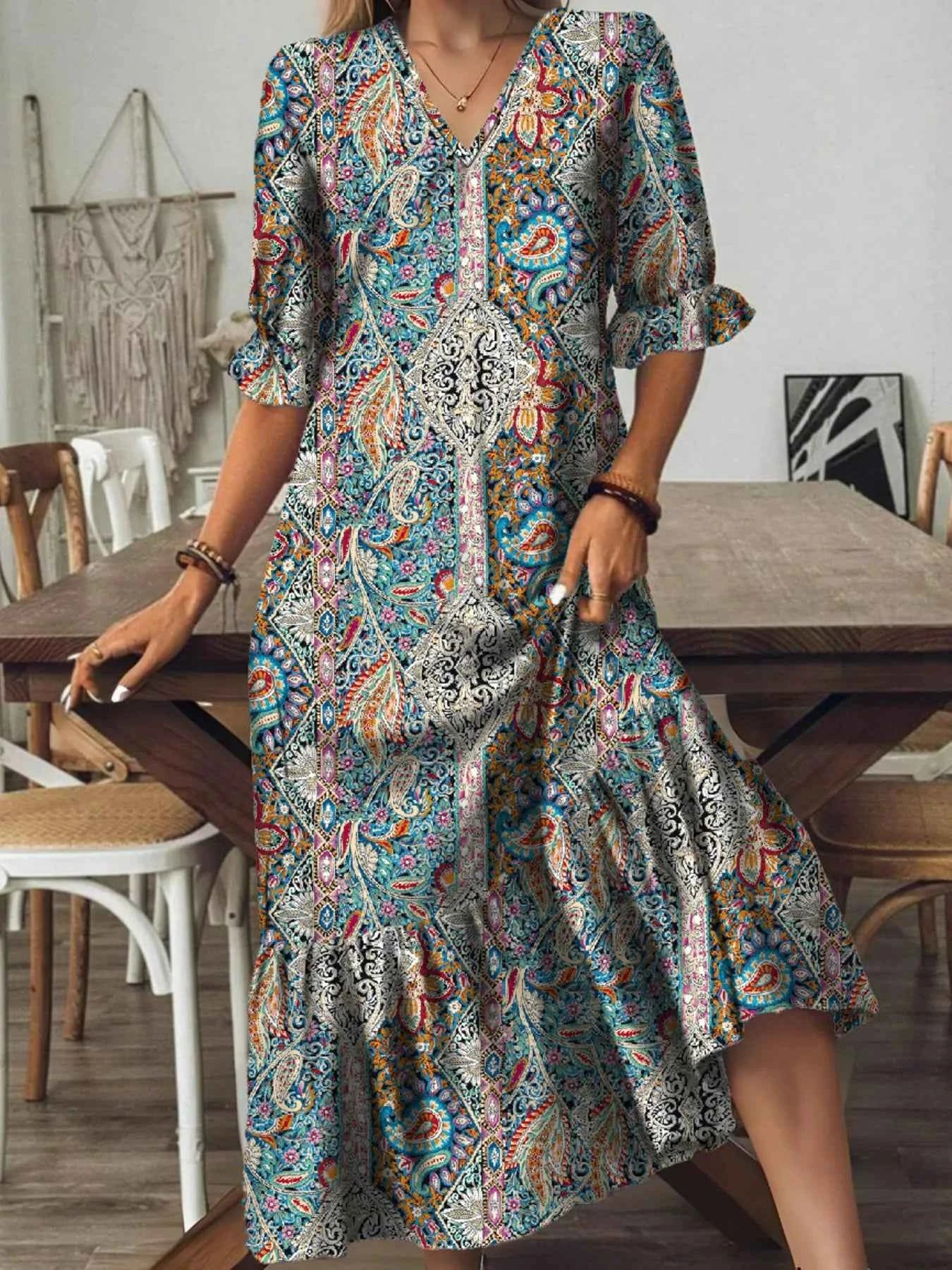 Full Size Bohemian Paisley Print V-Neck Midi Dress Plus Size Teal 872eefde56ea47cab7e7f9f3c7b24238-Max-Origin