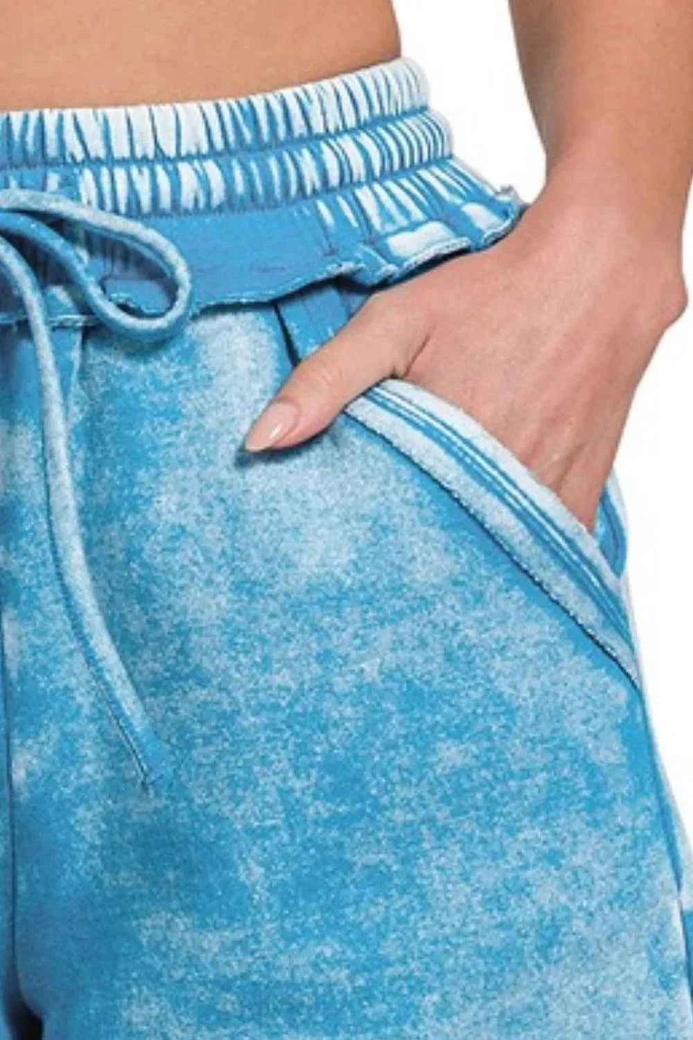 Zenana Acid Wash Fleece Drawstring Shorts With Pockets 88008eb9-2a29-4ac1-958b-a2ec765cdddb-Max-Origin