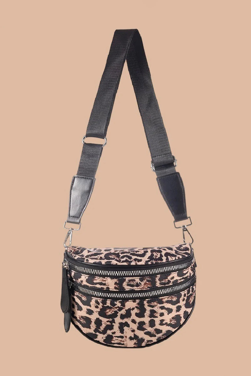 White Camouflage Print Double Zipper Crossbody Bag 880f13ab22feb518