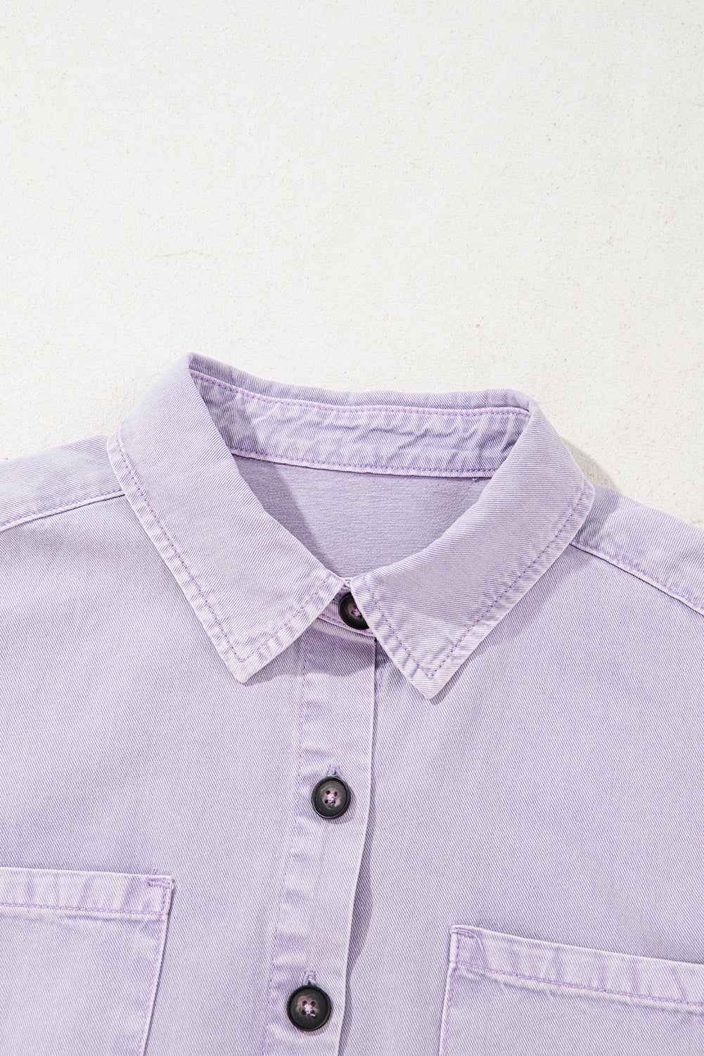 Orchid Petal Double Chest Pocket Denim Shirt Dress 886d50804ee652f2