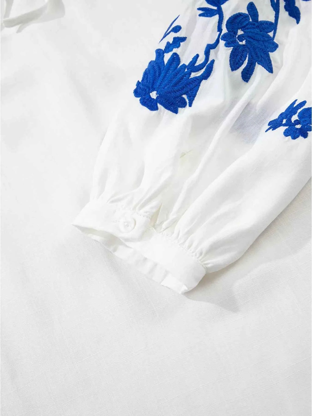 Floral Embroidered Tie Neck Blouse 88ae0422a9394a47a9f1f14006669d91-Max-Origin