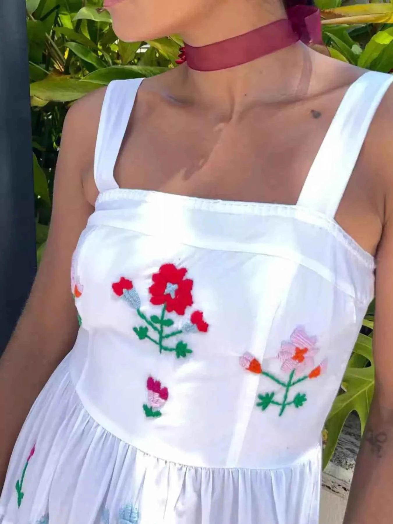 Embroidered Square Neck Tiered Maxi Cami Dress 88c7580c-2a6d-43b8-bdf9-488b6a2c0c8a-Max-Origin
