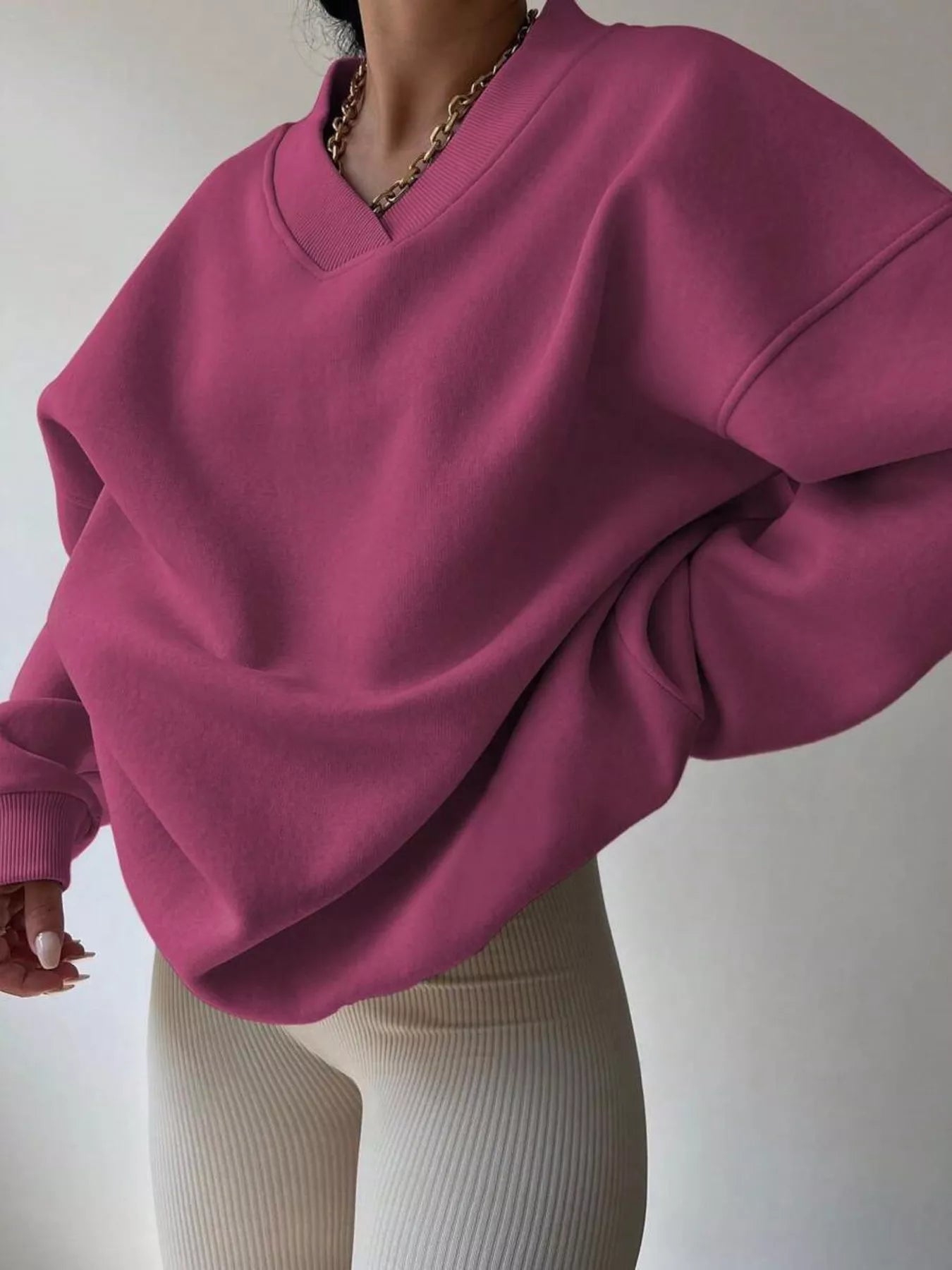 Dropped Shoulder Long Sleeve Oversized Sweatshirt 88cac5bcc549469385e29b18cc8cb03f-Max-Origin