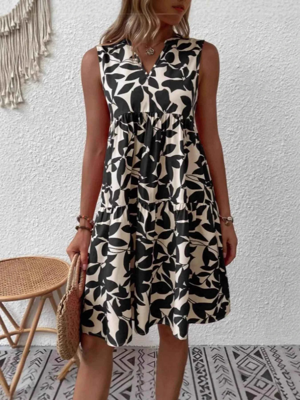 Full Size Printed Notched Sleeveless Mini Dress Plus Size 88f6b117-b963-48d0-b39b-8f1f4d625bbf-Max-Origin