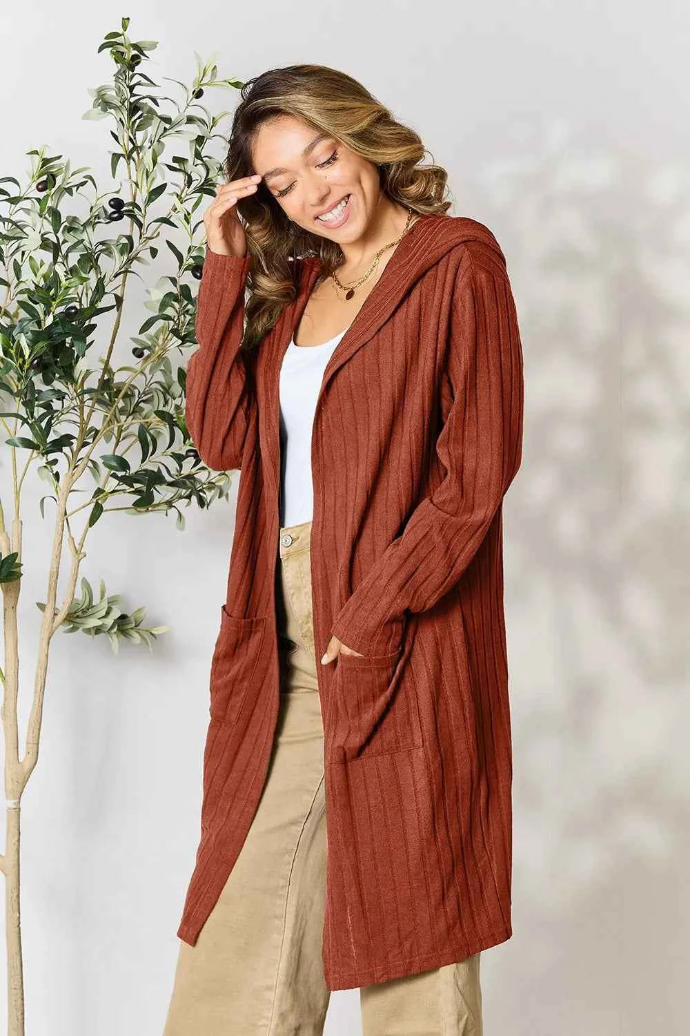 Basic Bae Full Size Hooded Sweater Cardigan 88f78fc71a7d46bd9b8135da5e0d9928-Max