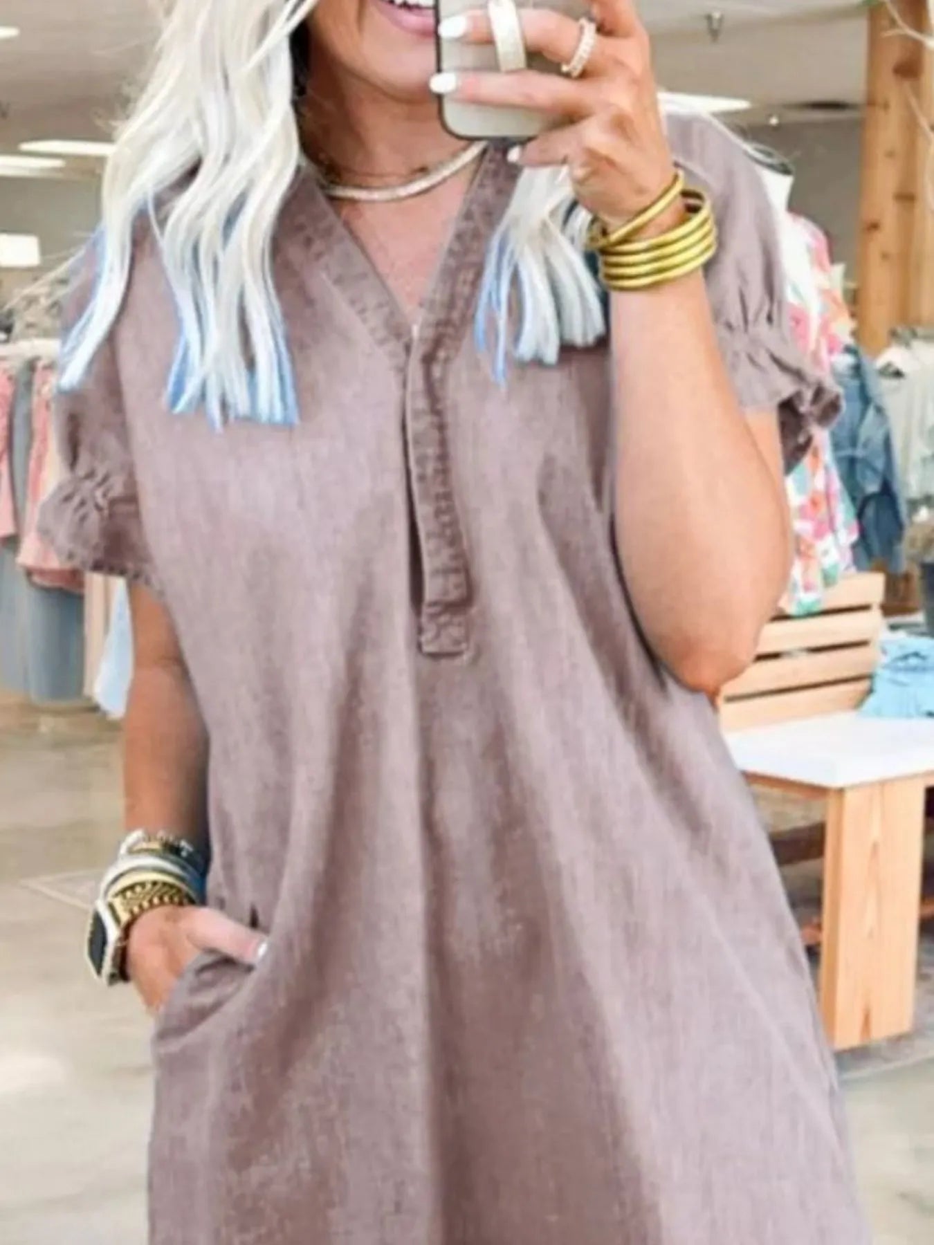 Full Size V-Neck Short Sleeve Denim Dress Plus Size 8918a824-023b-4385-b72b-d4bb090e6846-Max-Origin