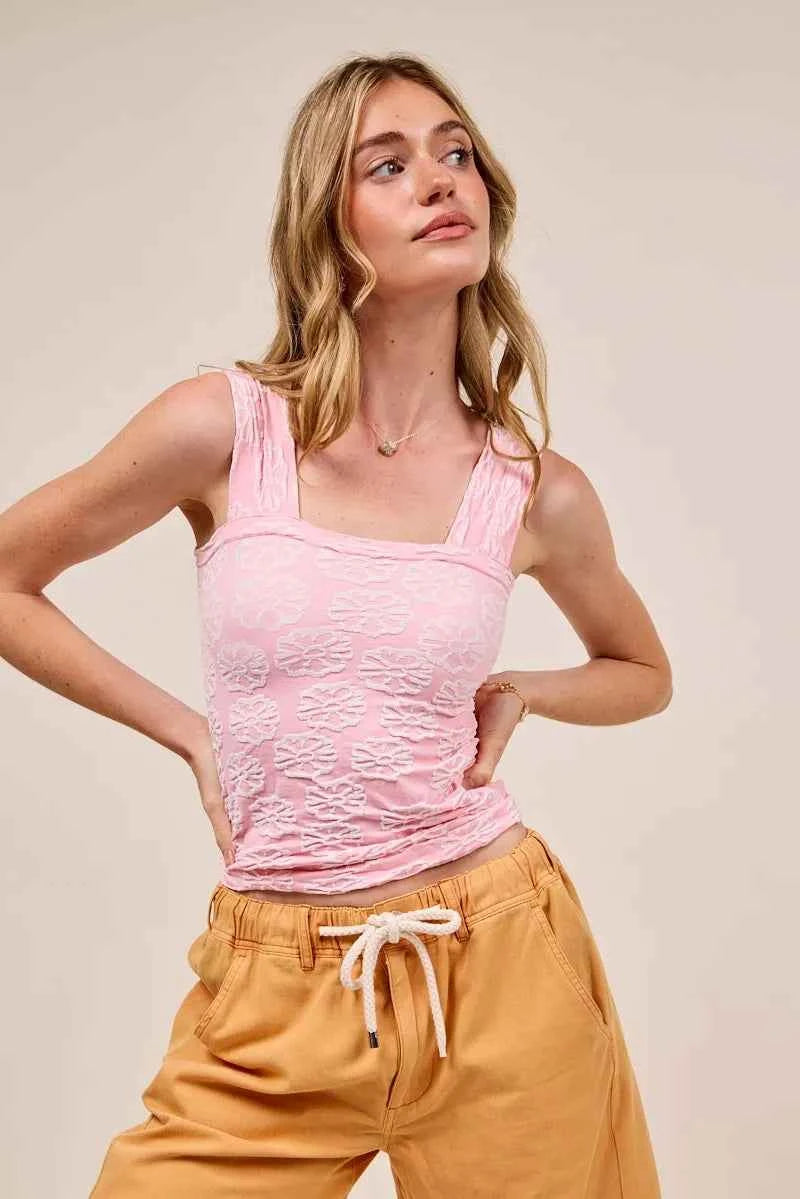 SO ME Two Tone Floral Seamless Tank Top 892148b813094453931c04aad6ad08d8-Max-Origin