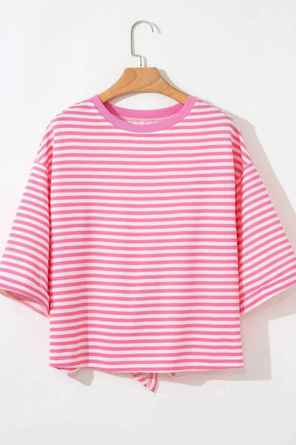 Striped Tie-Back Blouse with Cutout Detail 898598d0-681b-4dfd-83aa-275421f50ac7-Max-Origin