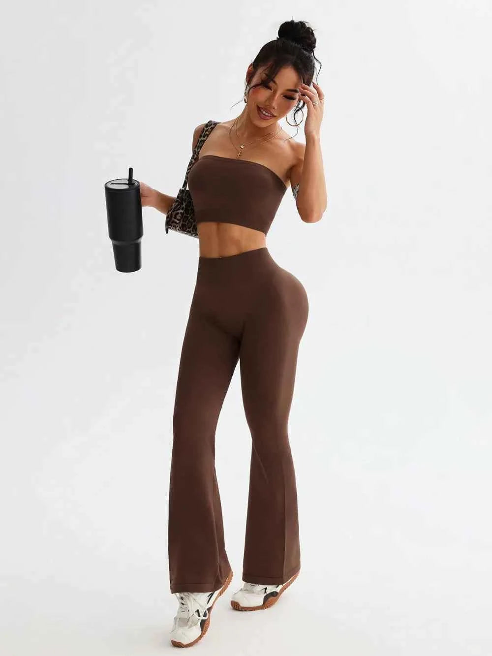 Tube Top and High Waist Flare Pants Active Set 898fd7ec-219c-4dbb-8d29-97b47eba562d-Max