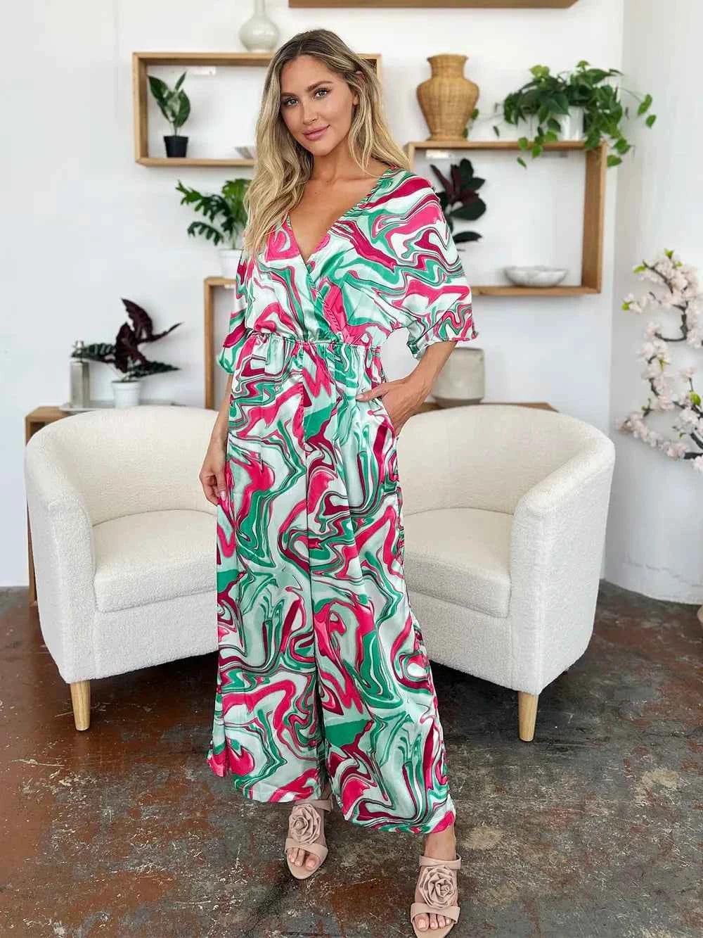 Double Take Full Size Half Sleeve Wide Leg Jumpsuit 899f62b8-58e4-4793-b593-6fe1c4979e3c-Max