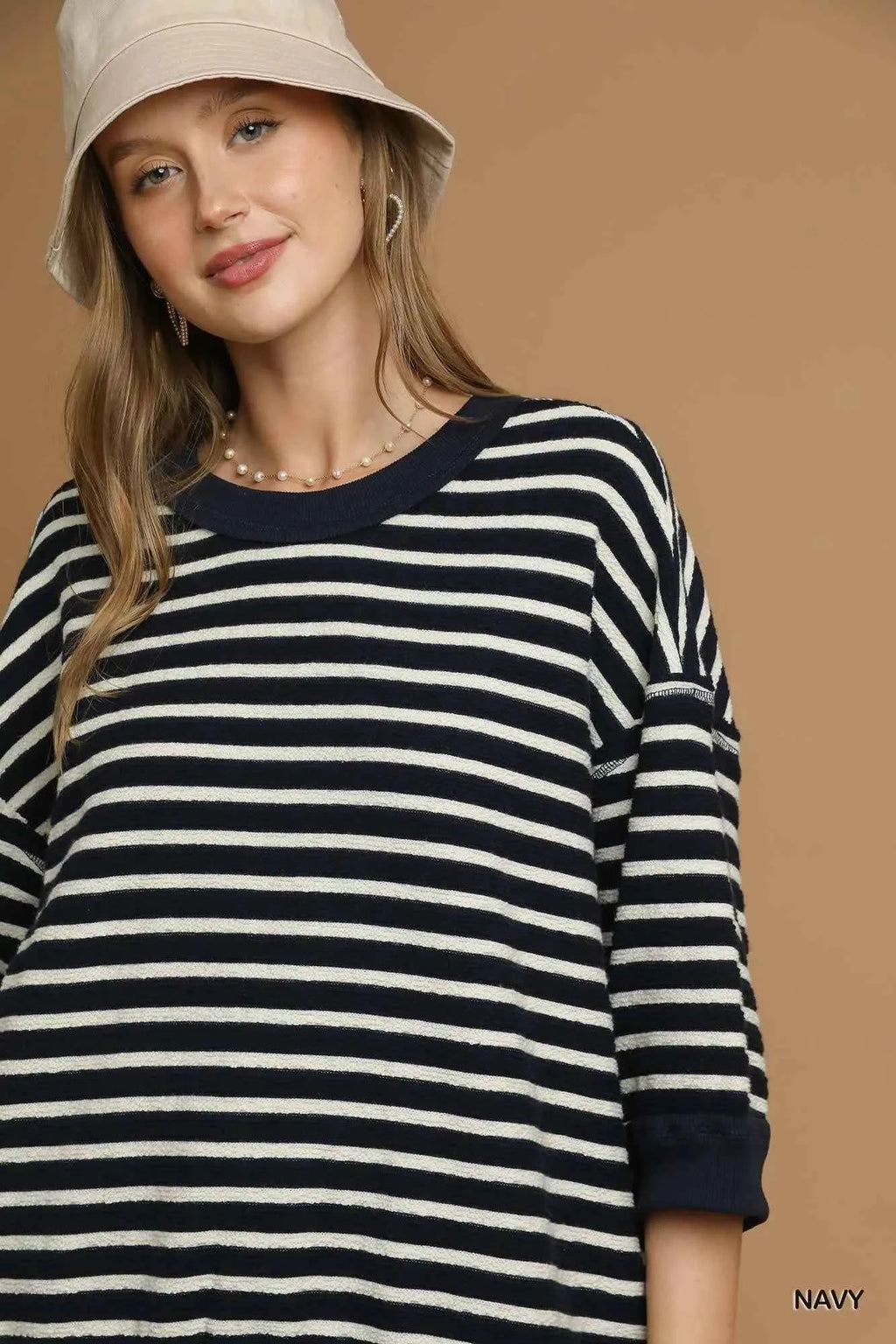 Umgee Ribbed Hem Striped Oversized Knit Top 89acad85-4412-4765-93a9-f1a7a039a7bf-Max-Origin