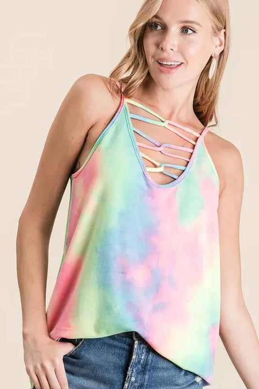 BiBi Tie Dye Terry Caged Neck Knit Camisole 89b8f66b17ad457aabd2f6c8315bd251-Max-Origin
