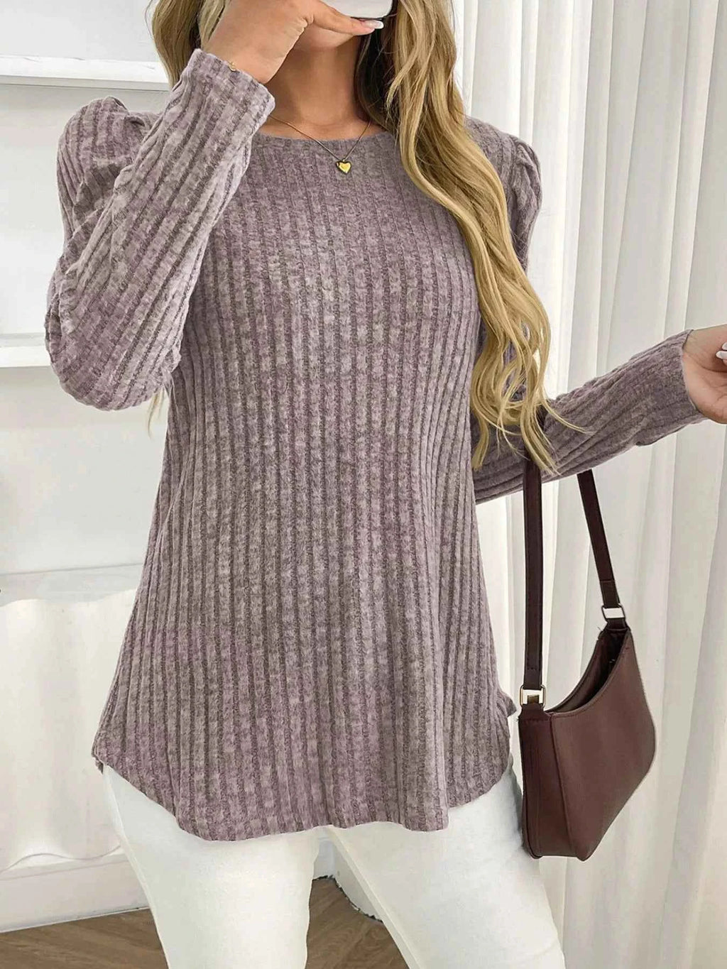 Round Neck Puff Sleeve T-Shirt 89bbef1a-dcad-4177-9e79-c616bb1eadf9-Max-Origin