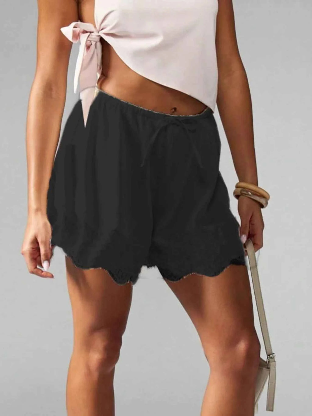 Lace Trim Drawstring Casual Shorts 89e4d00a-3e6b-42a8-8052-017895021d69-Max-Origin