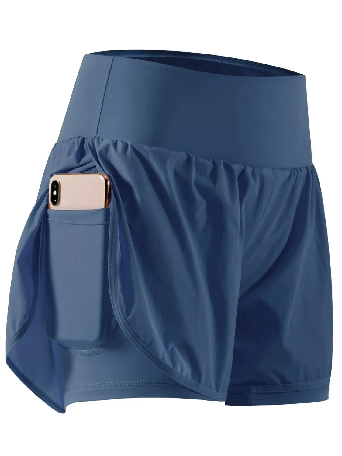 Pocketed High Waist Active Shorts Dusty Blue 89fc9e64-c197-4d4e-8d18-9794d7d8264c-Max-Origin