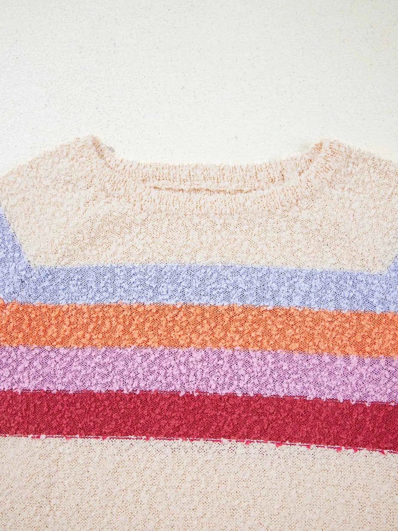 Striped Color Block Loose Sleeve Sweater 8a18c49db1444ffdbd39a690cbc668e7-Max-Origin