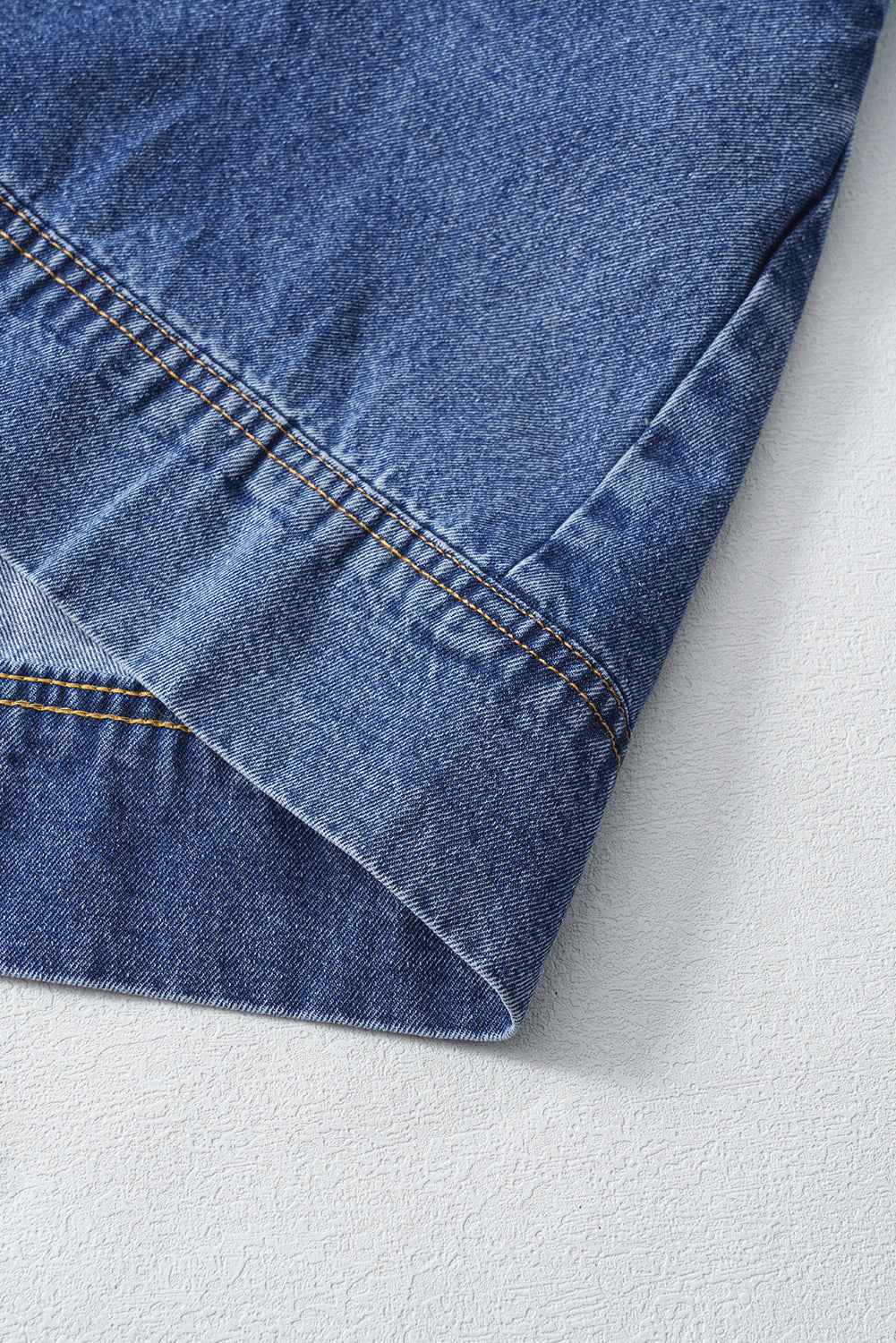 Blue Short Sleeve Collared Chest Pocket Denim Mini Dress 8a4c3a0e11ed3ff0