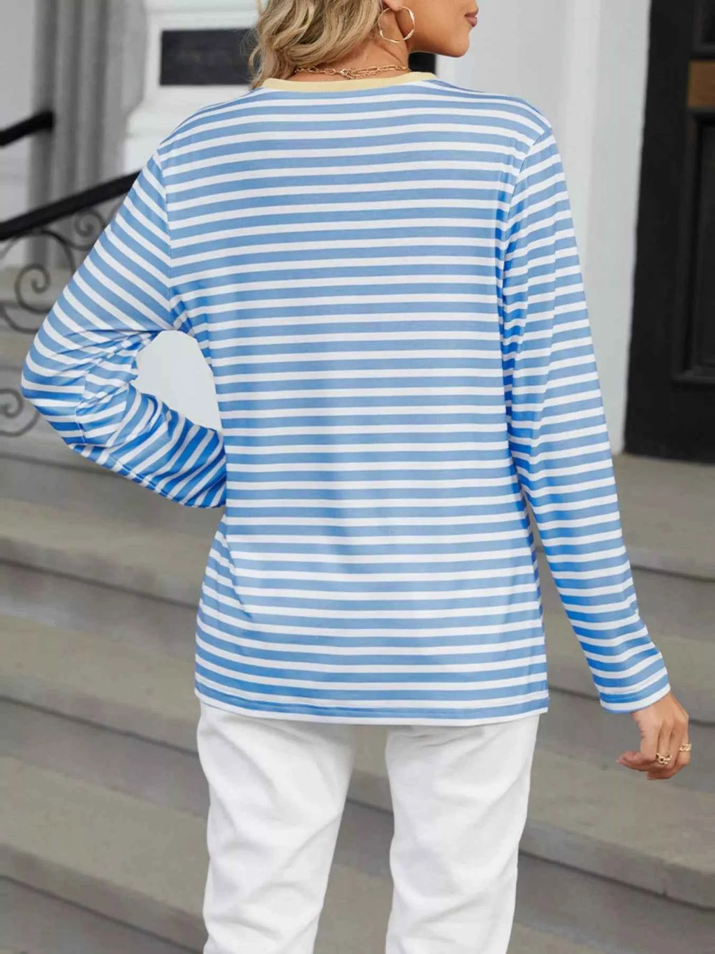 Striped Long Sleeve Henley T-Shirt 8a6e2949-48d1-4d5f-8f98-9630b09dba7b-Max-Origin