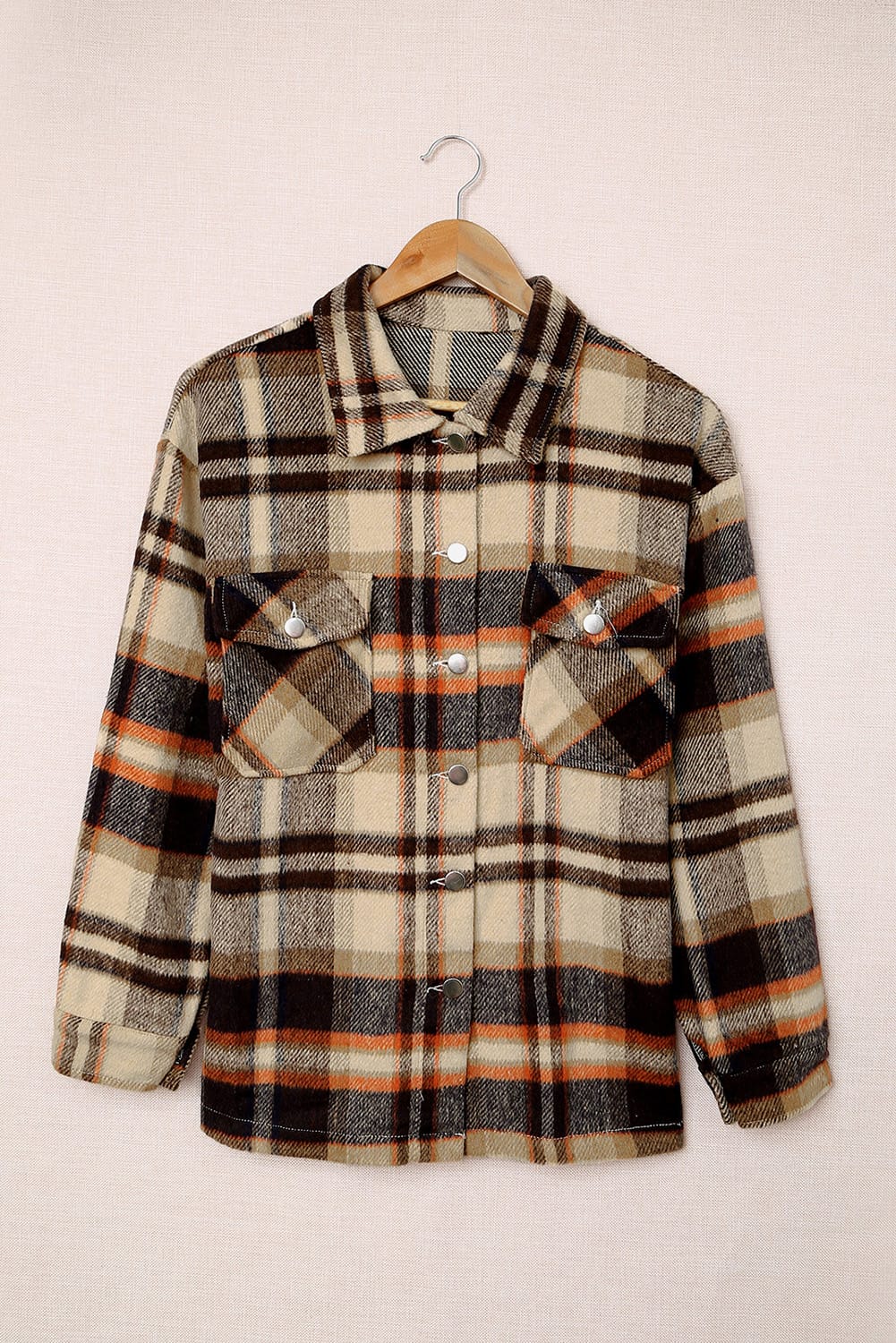 Red Plaid Button Front Pocket Shirt Shacket 8a85ebdb86e9da03