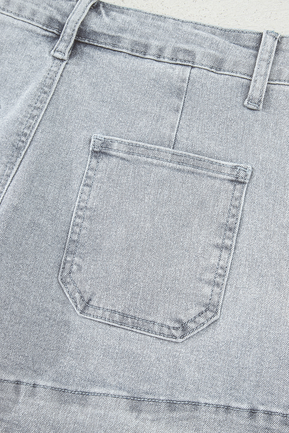 White Scalloped Hemline Light Wash Denim Shorts 8a8dec8499f1fece