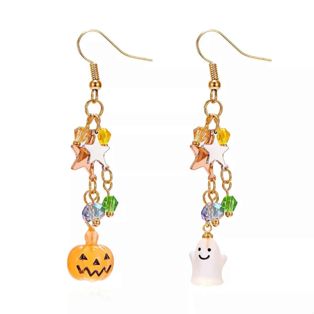 Halloween Asymmetrical Pumpkin Ghost Earrings 8aa174ab-9e58-48d7-b844-b4340effe5f9-Max-Origin