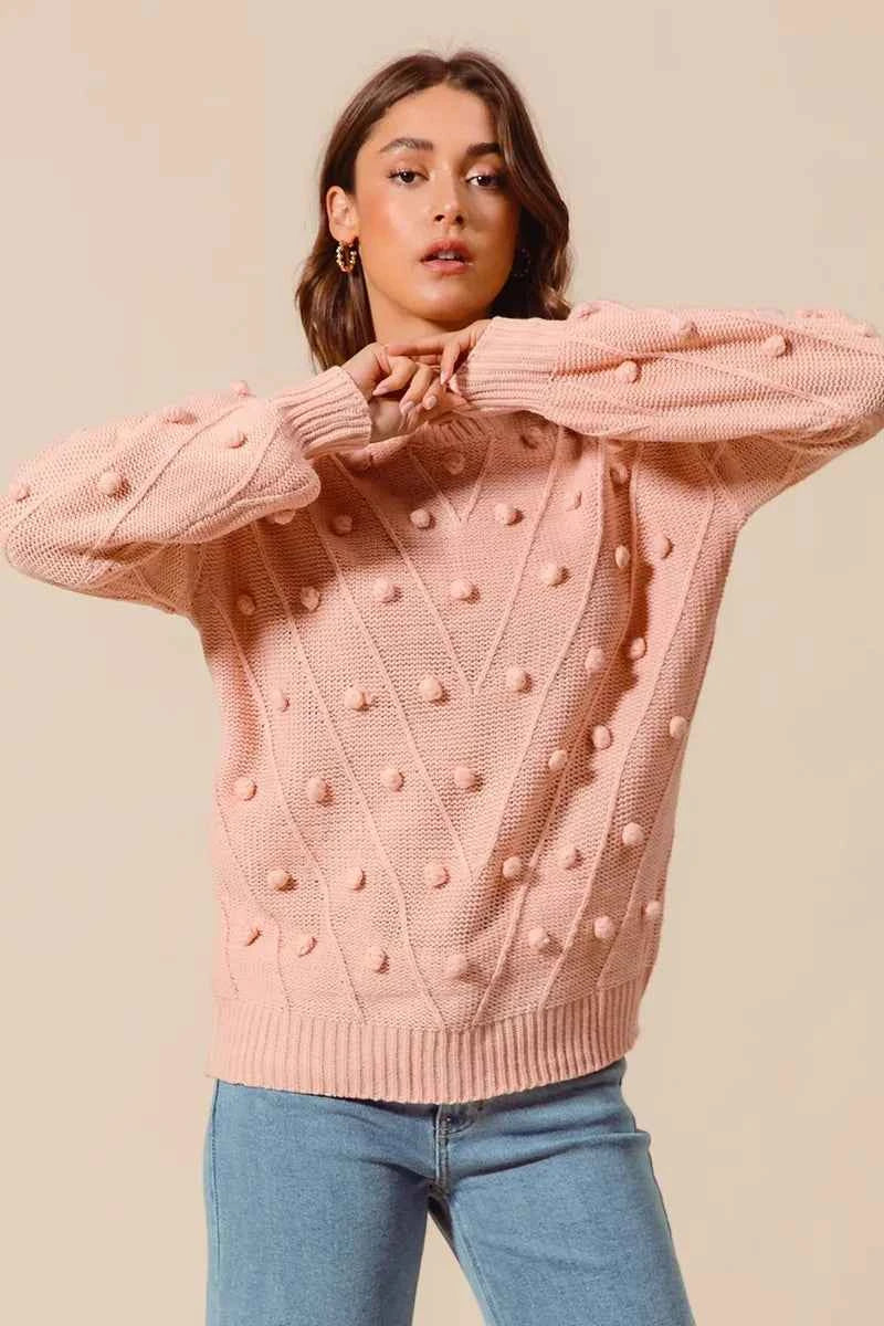 SO ME Pom Pom Textured Knit Sweater Top 8aa5c114dc3a432ca37e3b92e892c5c2-Max-Origin