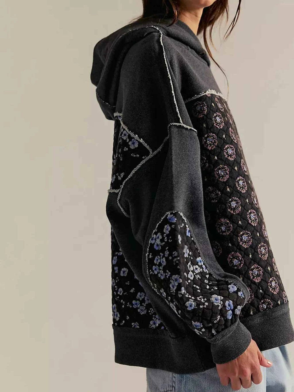 Exposed Seam Dropped Shoulder Hoodie 8ab6293f-2c3d-4503-a10e-737784ef2587-Max-Origin