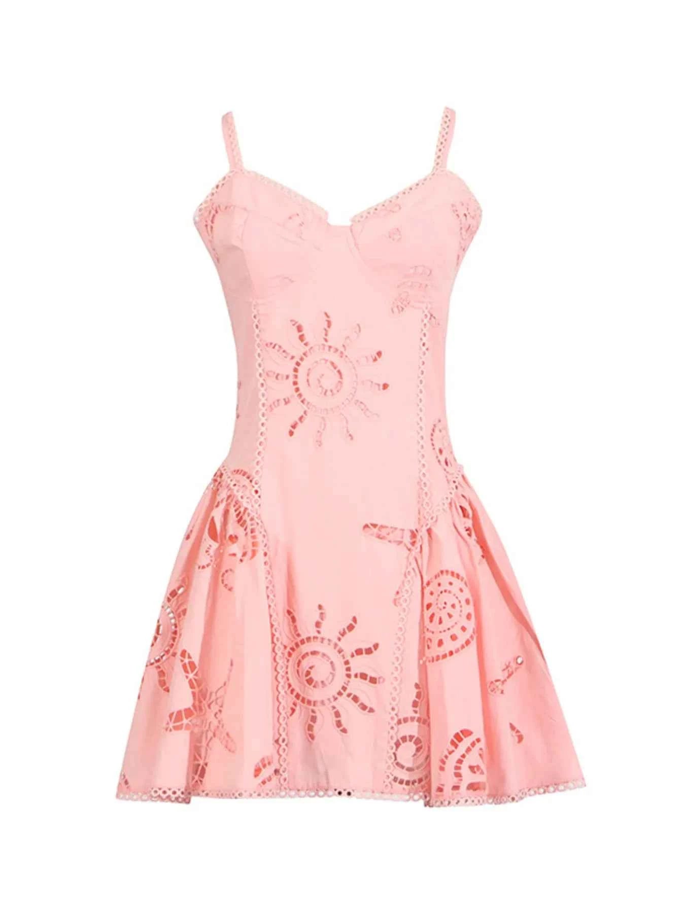 Hollow Out Adjustable Strap Mini Dress Pink 8ac9855a6b344a7298a531253841e118-Max-Origin