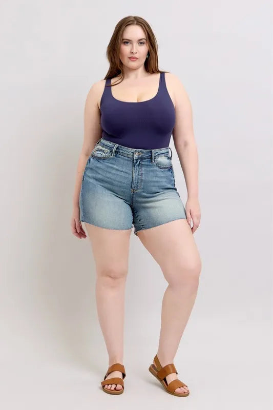 Judy Blue Full Size High Waist Star Seam Detail Denim Shorts Plus Size 8b1323f1-2126-4eb9-9ae3-7a3f6e431565-Max-Origin