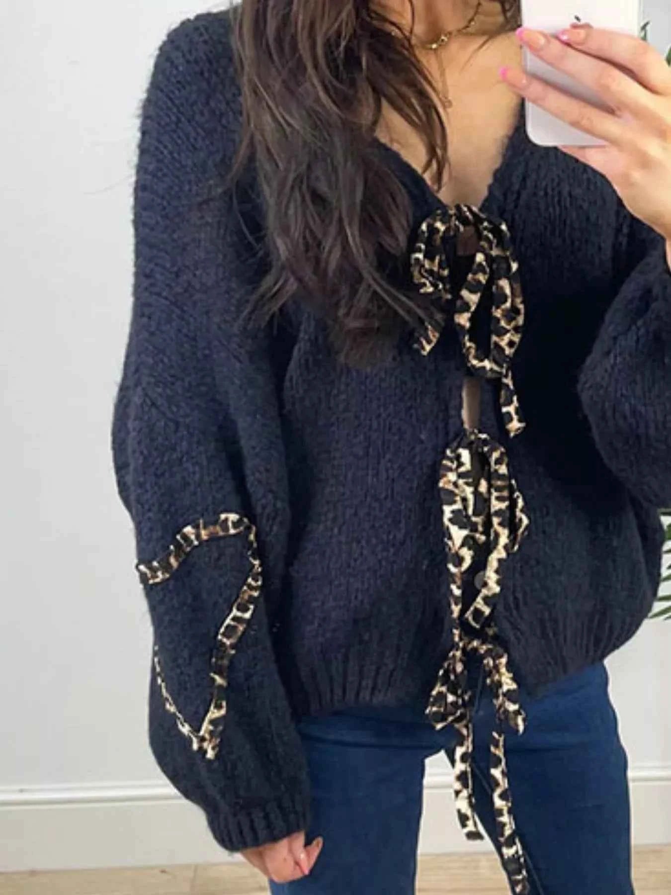 Tie Front Long Sleeve Sweater 8b18ba53-950a-46d9-985c-7009de268efa-Max-Origin