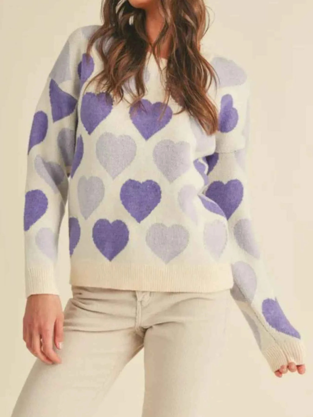 Heart Ribbed Hem Long Sleeve Sweater 8b232dcf-4bf1-40ab-b442-45c87fdf4ecb-Max-Origin