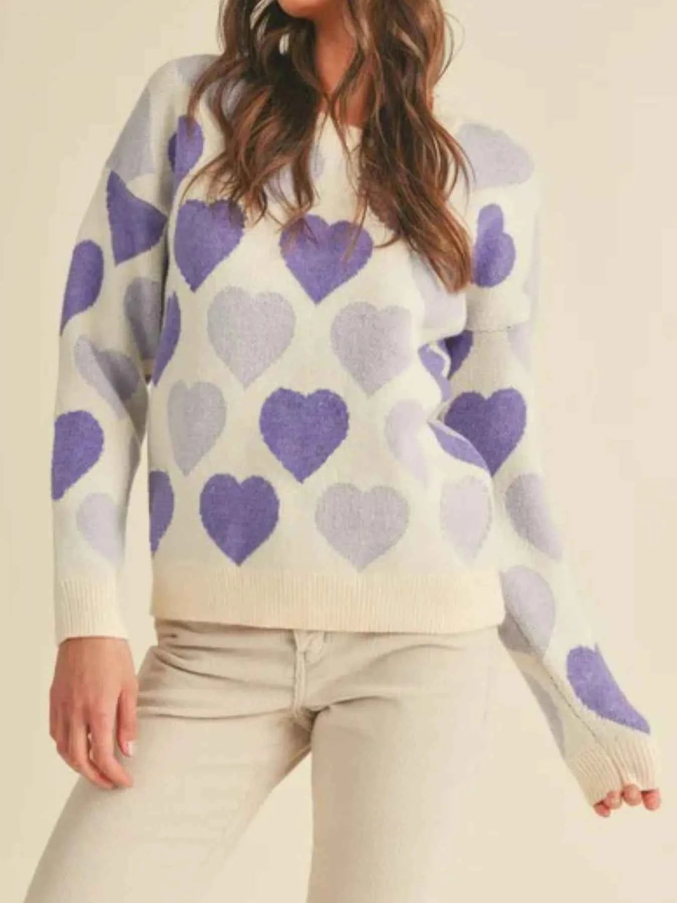 Heart Ribbed Hem Long Sleeve Sweater 8b232dcf-4bf1-40ab-b442-45c87fdf4ecb-Max-Origin