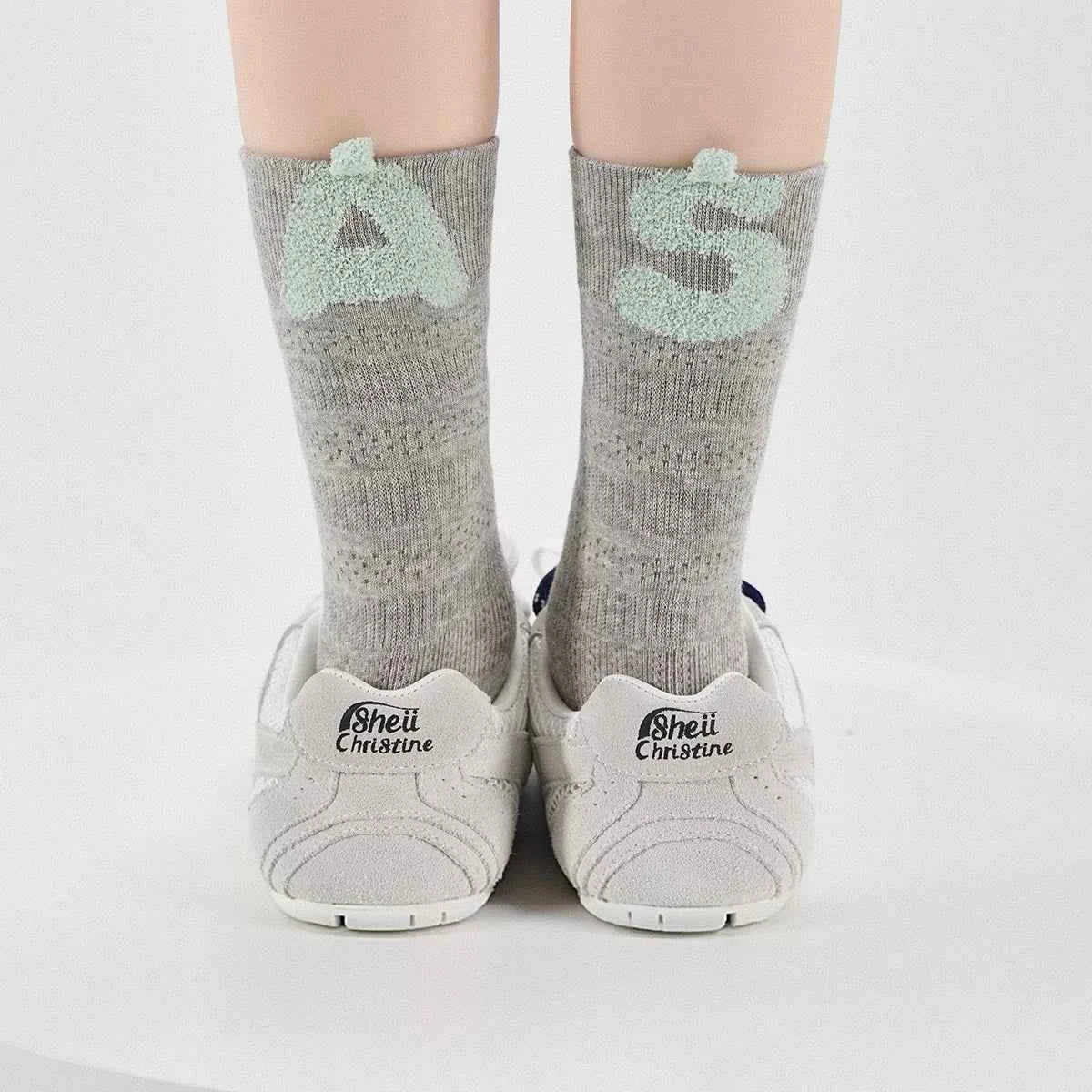Breathable Letter Crew Socks Gray One Size 8b58086f-9050-495e-ace7-8098c5b919ec-Max-Origin