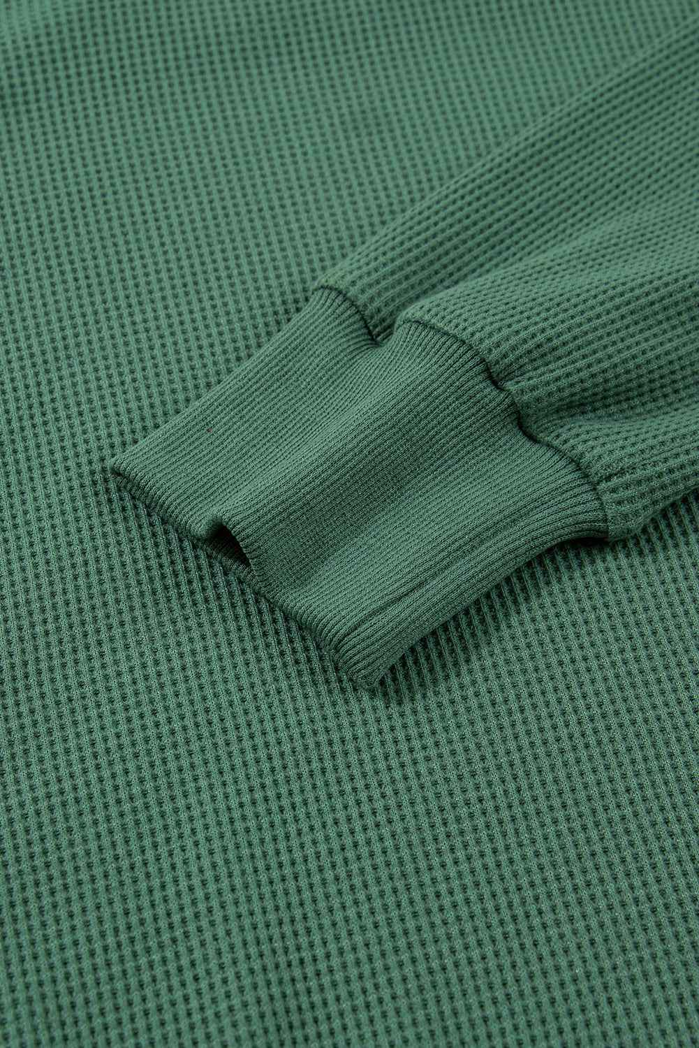 Evergreen Solid Color Raw Seam Patchwork Ribbed Drop Shoulder Sweatshirt 8b82e5762eb58c8f