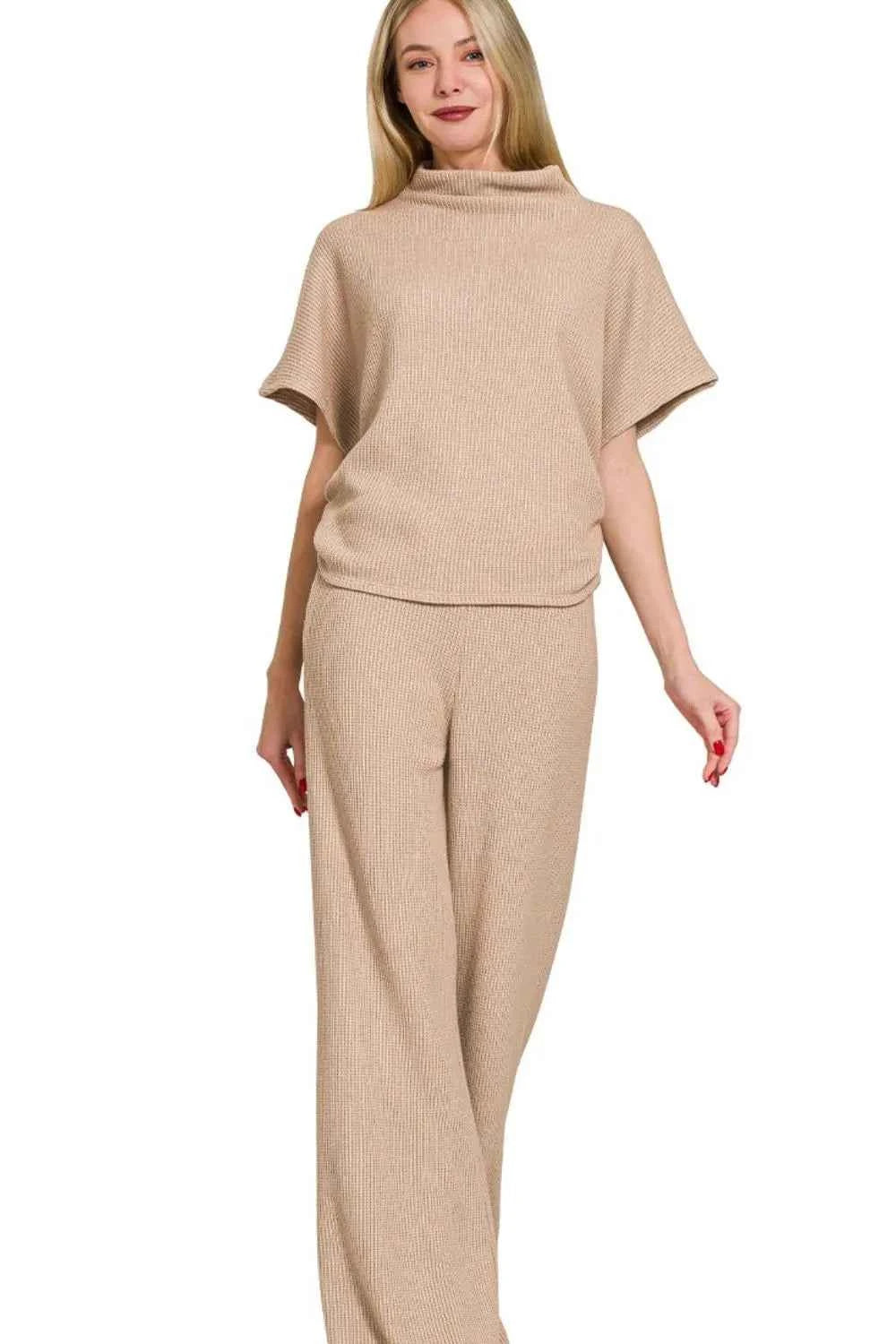 Zenana Sweater Mock Neck Top & Long Pants Set LT MOCHA 8bddaf38-770f-4f60-ae48-9caa0e859a17-Max-Origin