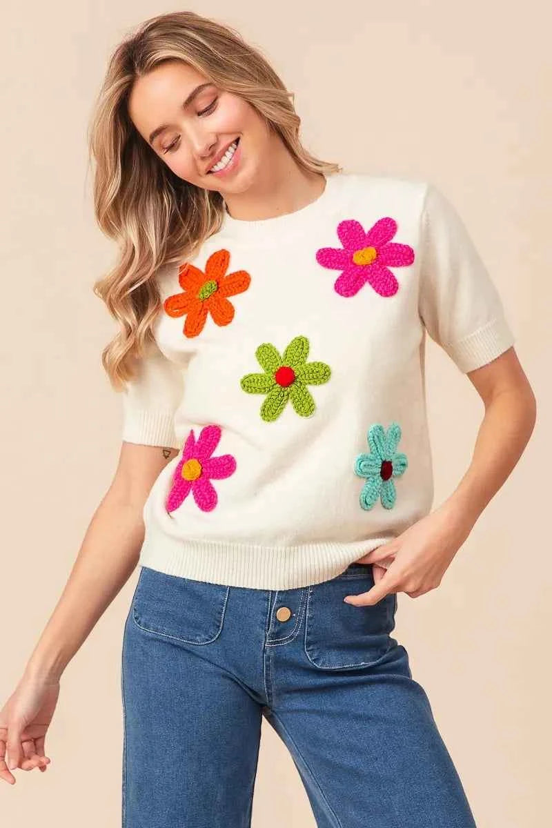BiBi Crochet Flower Patch Sweater Top 8c4432b7feb148d39b855b41cbac0523-Max-Origin