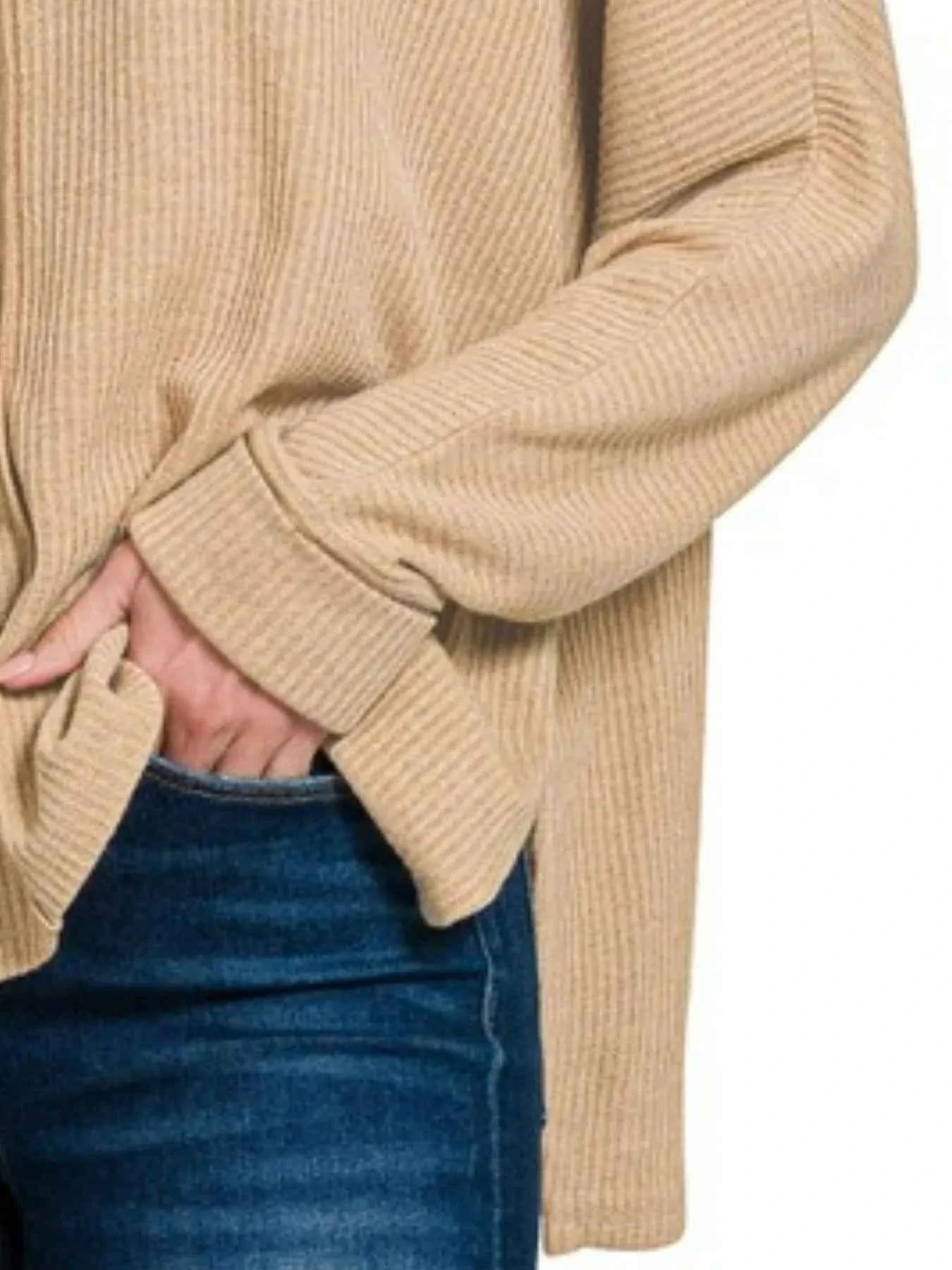 Zenana Ribbed Center Seam Dolman Sleeve Hi Low Sweater 8c741320-b69d-4a9a-af9f-9e1c1501f9c5-Max-Origin