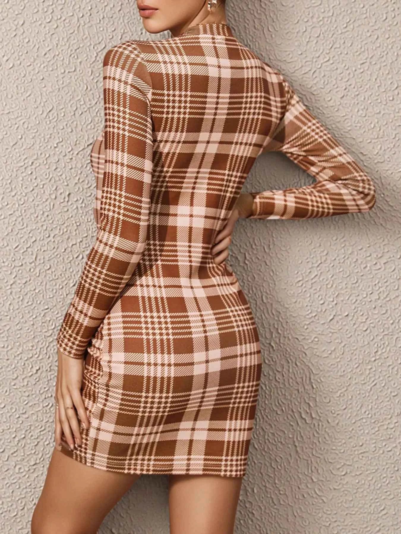 Long Sleeve Plaid Bodycon Mini Dress 8c9bf6dd8df64e6eb296e59520b282d7-Max-Origin